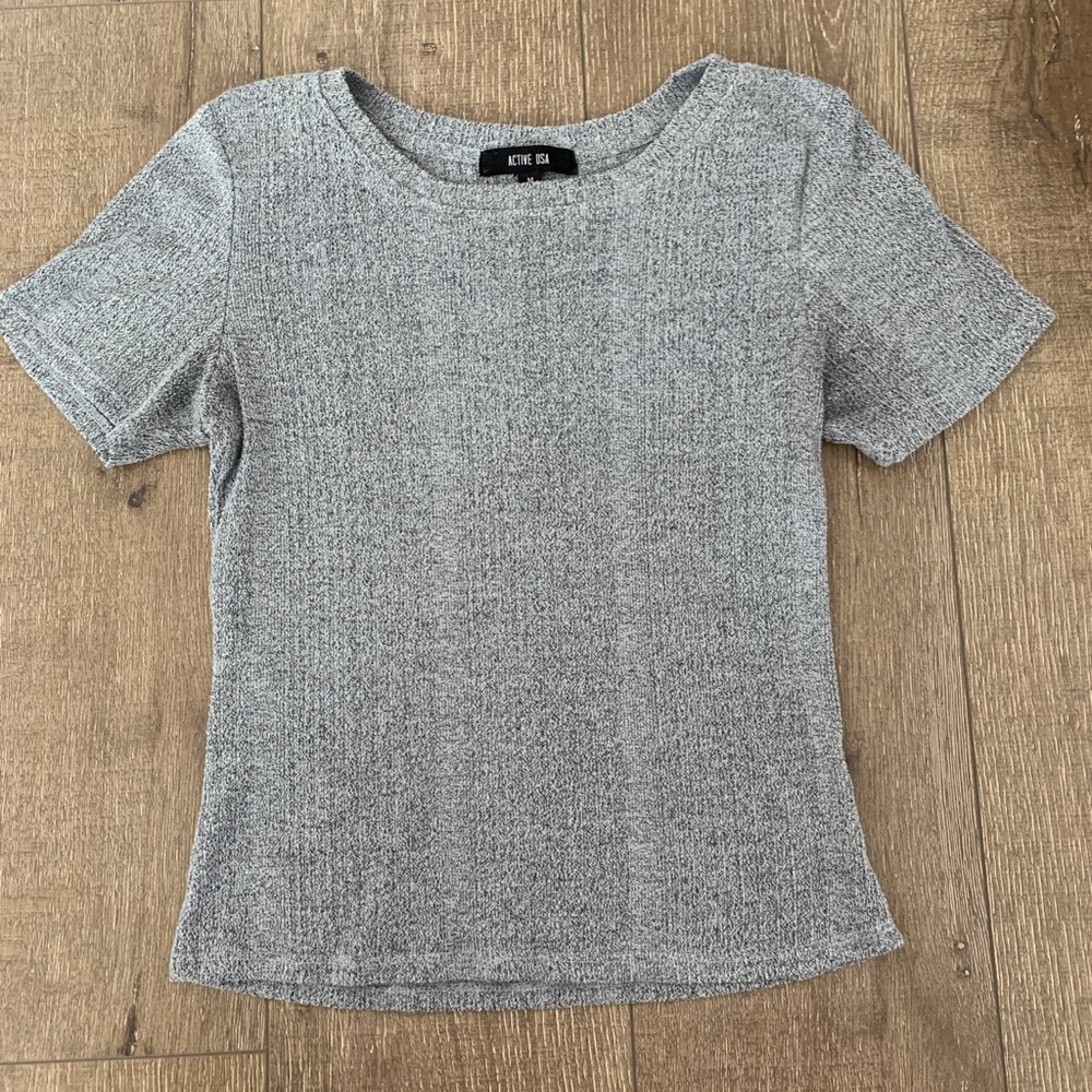 Grey Crop T-Shirt
